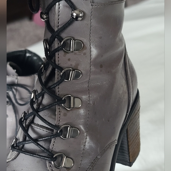 Eric Michael Leather Ankle Boots Grey with Heel Sz 37 Sz 6.5/7 - Picture 12 of 12